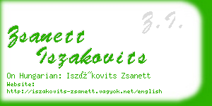 zsanett iszakovits business card